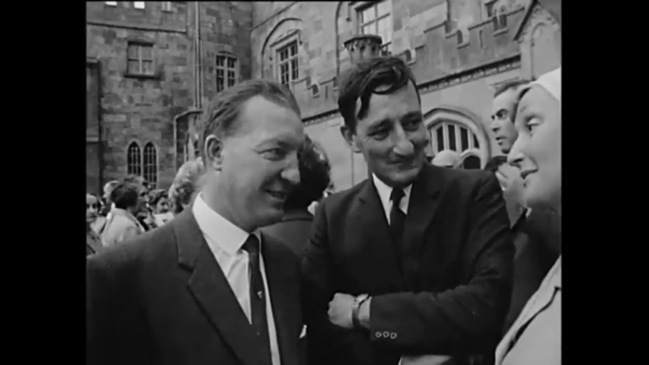 Charlie Haughey and Jim Gibbons at the handover of Kilkenny Castle 1967