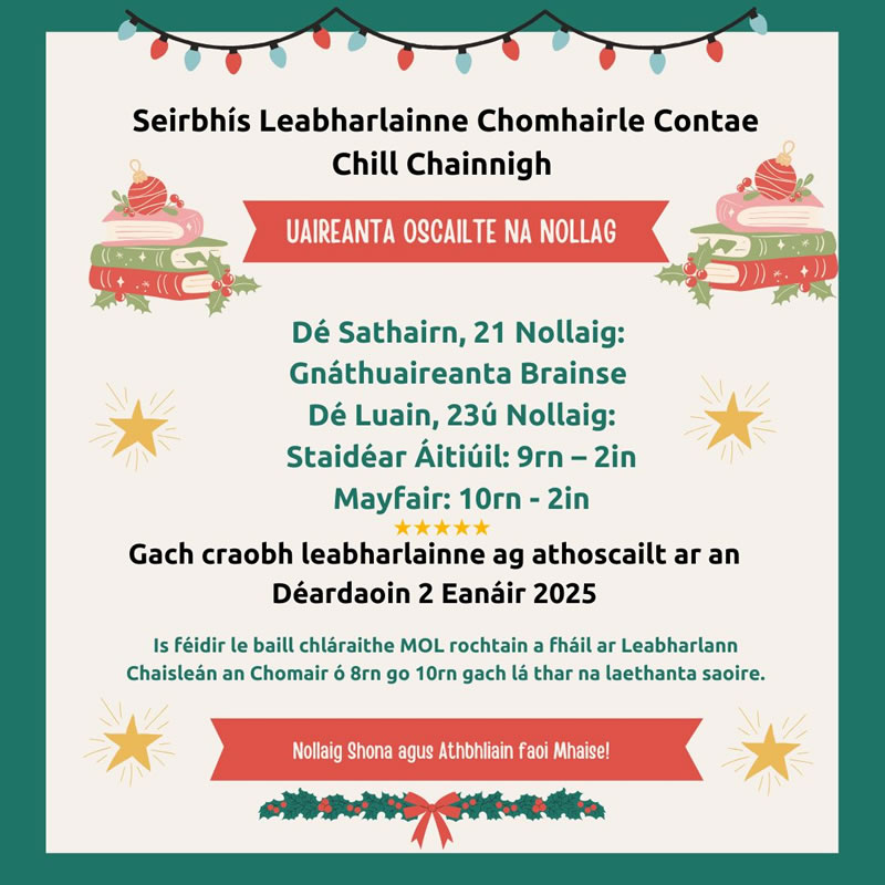 Irish Christmas Holiday Opening Hours